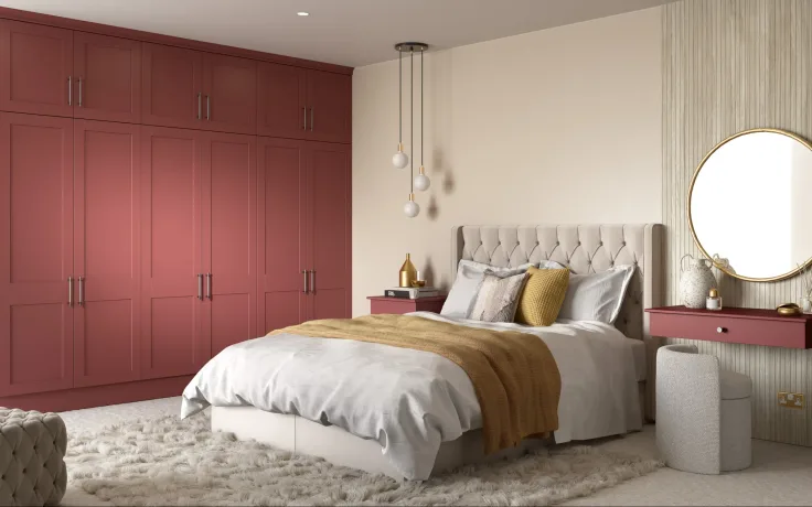 Traditional bedroom fitted wardrobe painted to match room aesthetics
