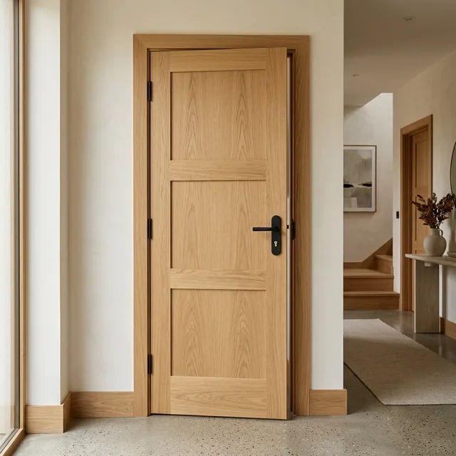 Emergency carpenter repairing and rehanging a damaged door in Cardiff
