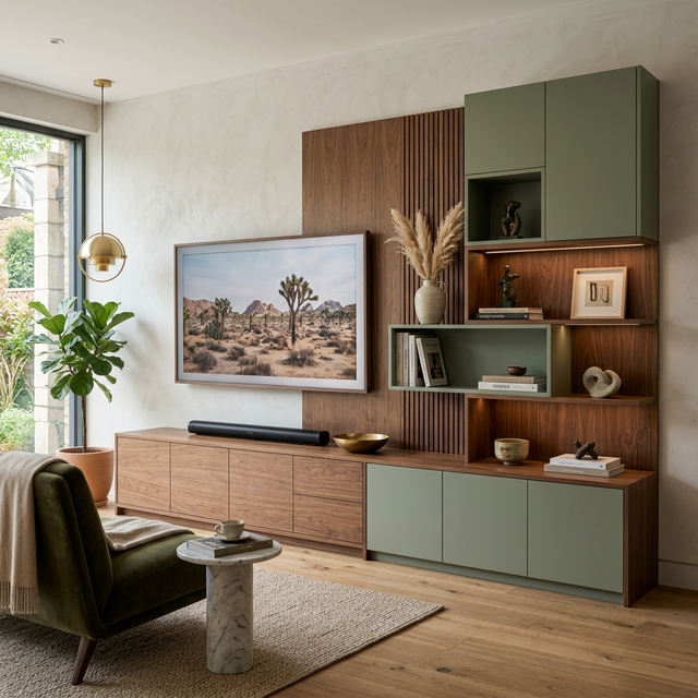 Asymmetric Modern Media Wall