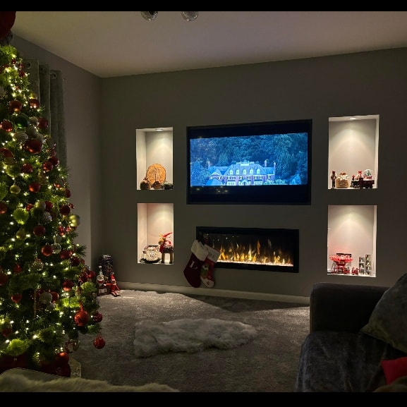 Modern media wall tailored by local carpentry experts for ultimate entertainment