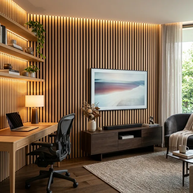 Acoustic Slat Wood Panelling