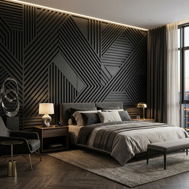 Modern Geometric Wall Panelling