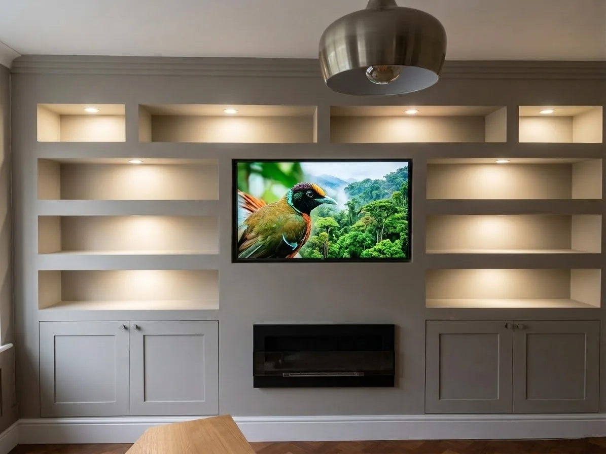Venetian plaster media wall